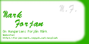 mark forjan business card