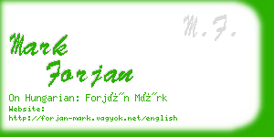 mark forjan business card